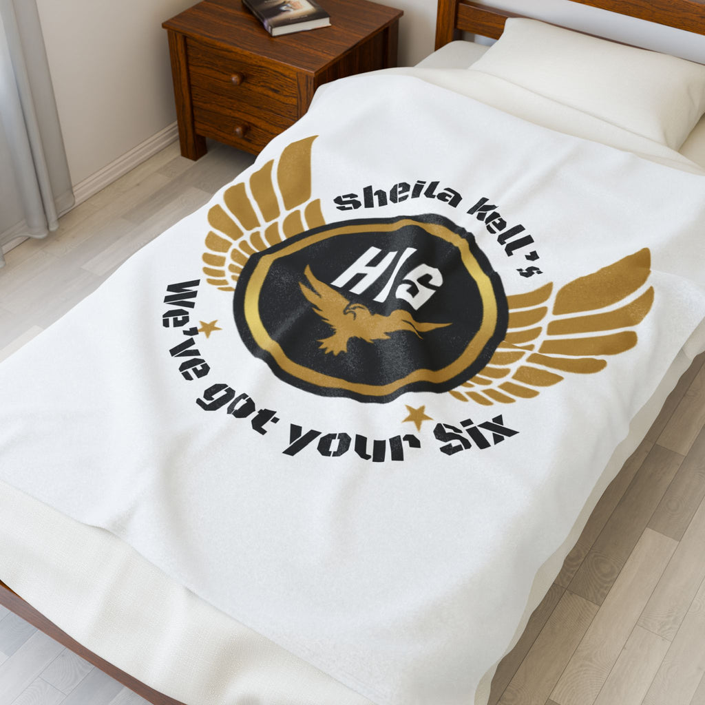 Comfy Velveteen Plush Blanket with Inspirational Design - Cozy Gift for Veterans, Military Families, Home Decor, Holidays