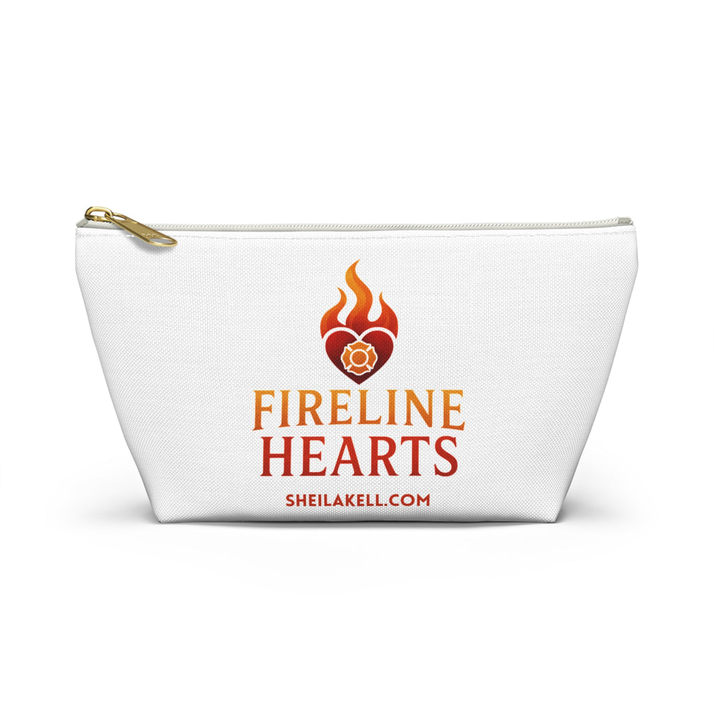 Accessory Pouch — Fireline Hearts & Family Unity Zippered T-Bottom Makeup Bag