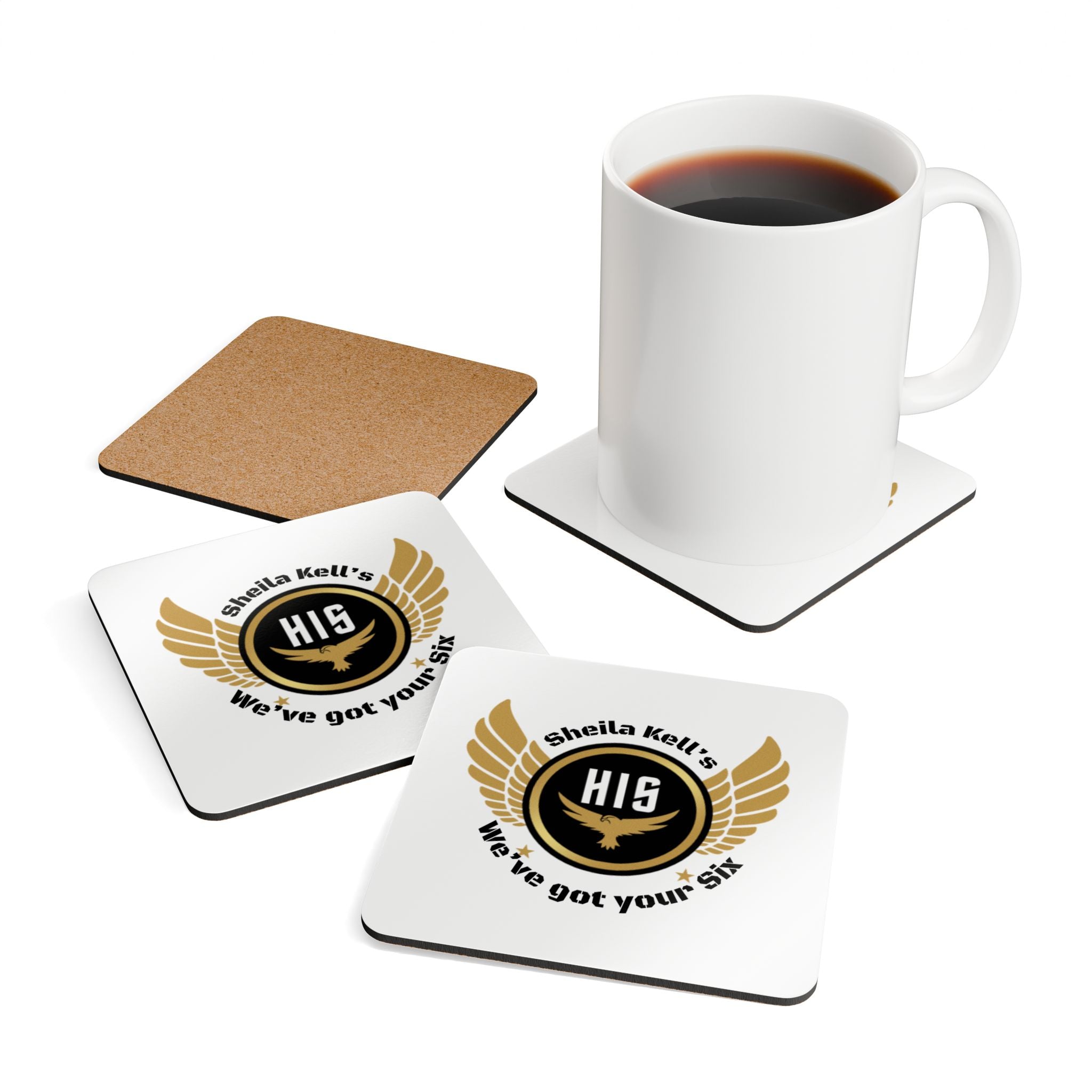 Custom Corkwood Coaster Set, Military Decor, Home Bar Accessories, Personalized Gifts, Unique Drink Coasters, Veteran Appreciation