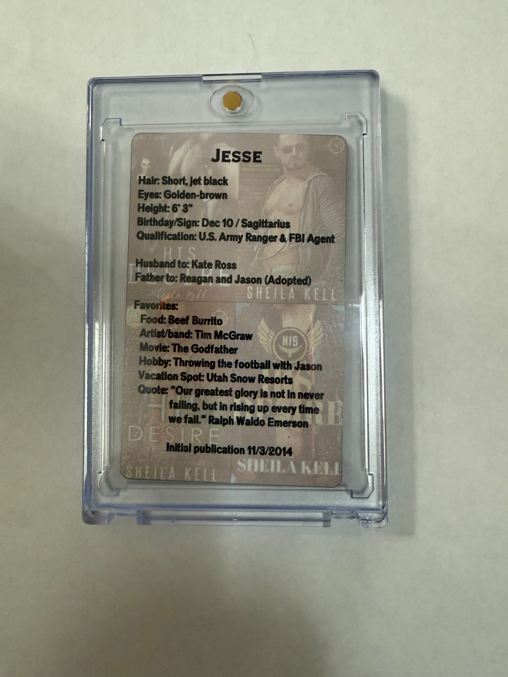 10th Anniversary His Desire Collector Card in Plastic Case